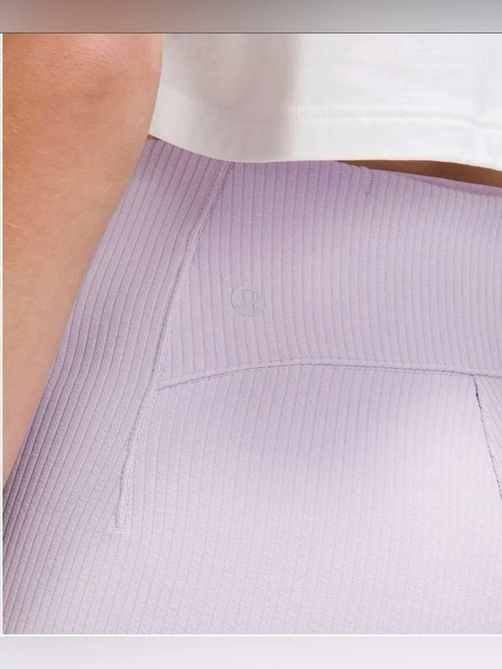 Lululemon Ribbed Softstreme Zip-Leg High-Rise Crop Pant 25” Lilac Ether 12 NWOT